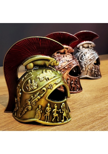 Büro Ev Ofis Hediyesi İçin Dekoratif Metal Yapım Şövalye Miğferi Biblo