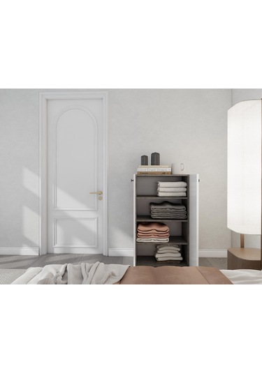 2 Kapaklı Çok Amaçlı Dolap Hanoi Beyaz Beyaz