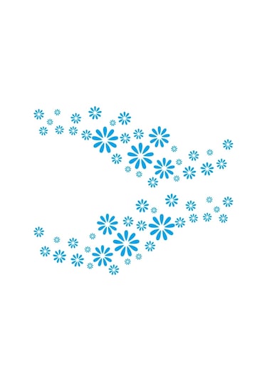 Sones 2 Adet/takım D-483 Çiçek Desenli Araba Modifiye Dekoratif Çıkartma Mavi