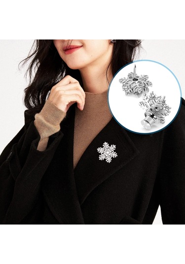 Geeroyoo 20 Arka Pimli Metal Tokalı Emaye Broş, Pratik Kapama Mekanizmalı Aksesuar Gümüş