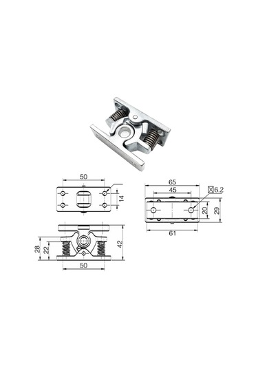 Nayomiglow Adet Yaylı Kapı Kolay Kilitleme Durdurma Mandalı Serbest Bırakma Kelepçesi Çift Makaralı Mandal Mp-4