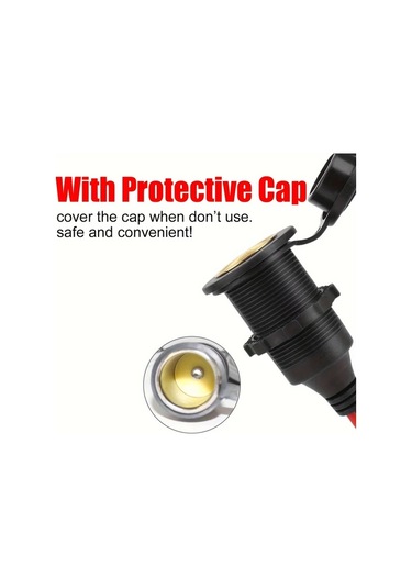 Dashanshop 3ft 1pc 16awg Sigara Çakmağı Uzatma Kablosu Pil Bağlantılı 3 Sigortalı