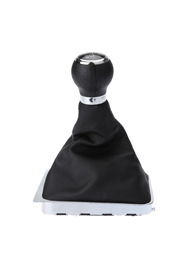 Geeksen Vw Passat B6 İçin 5 Vites Manuel Vites Topu + Kılıf + Çerçeve Tam Set - Kolay Kurulum Siyah Pu Deri Plastik Siyah