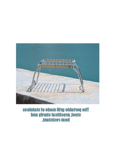 Pazly Katlanabilir Gümüş Çelik Kamp Izgarası - Hafif & Taşınabilir Bbq Seti Gümüş