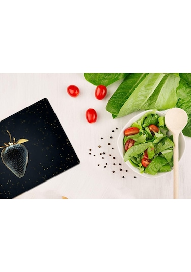 Altın Çilek Cam Kesme Tahtası - Cam Kesme Tablası | 20 Cm X 30 Cm