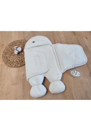 Soft Yumuşak Ayaklı Bebek Kundağı Unisex Bebek Dış Kundak Battaniyesi Hastane Çıkışı Uyku Tulumu Ekru