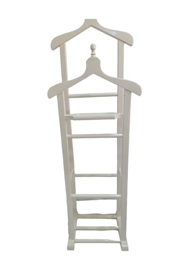 Dilsiz Uşak Çift Tepe Model Parlak Beyaz Lake Boya Askılık Kayın Beyaz