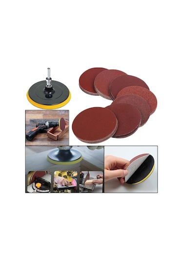 42 Parça 115 Mm Cırt Zımpara Seti + Matkap Aparatı