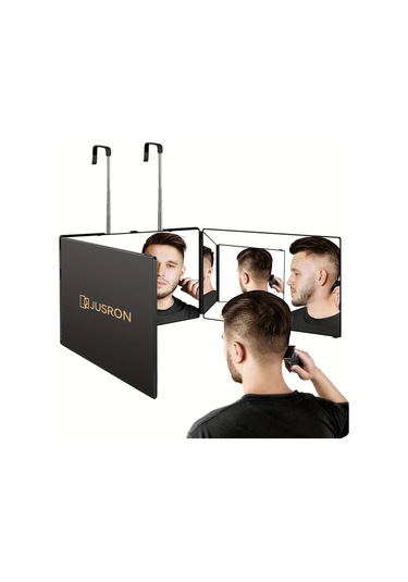 Xuweiwei Üç Taraflı Aynalı Aksesuarlı Işıksız 360 Derece Dönebilir Ayarlanabilir Saç Kesim Aynası Anti Fog Hd Cam Duvara Monte Plastik Çerçeve Ahşap