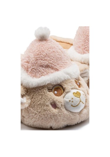 Twıgy Tw Roza Bej Kadın Hayvanlı Panduf 36/41 Bej