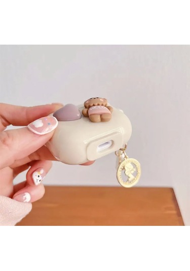 Iphone Pro/pro2 Nesil Uyumlu Koruyucu Bluetooth Kulaklık Kılıfı Figürlü Ayıcık Airpods Pro/pro2 Nesil