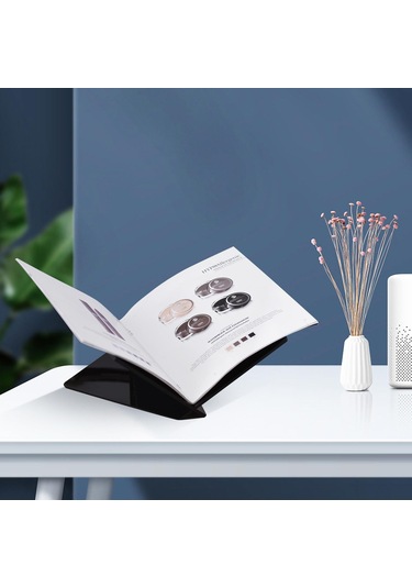 Siyah Akrilik Kitap Standı Sergileme Rafı Yemek Kitabı Tarifi Menü Dergileri Hikaye Kitabı İçin X Şekilli Kitap Rafı