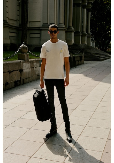 AC&Co / Altınyıldız Classics Ekstra Slim Fit Riss Pamuklu Esnek Erkek Kot Pantolon Siyah