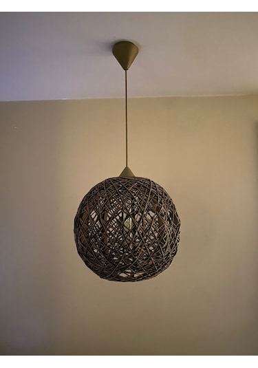 Efect Home Design Bohem,ahşap,jüt,hasır,modern,doğal Sarkıt Avize Hasır/siyah