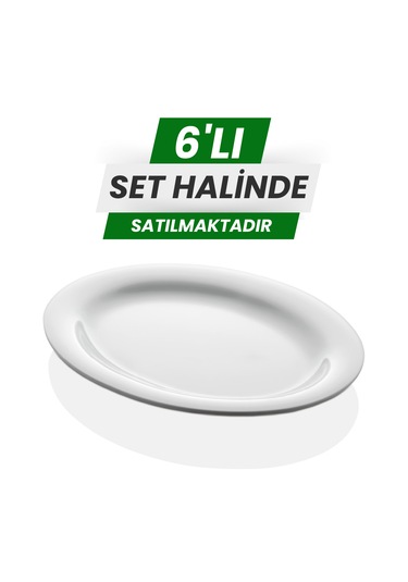 Alezy 629 Göreme Melamin Termostar Arya Kayık Tabak 33,5 Cm Beyaz