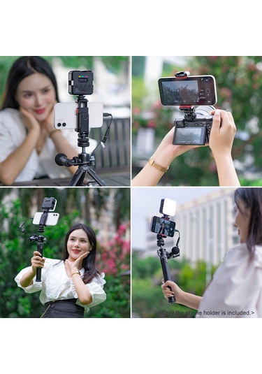 Konesam Siyah Plastik Telefon Tutucu, 360 Açı Ayarlı, Çift Soğuk Ayaklı, 6-9cm Genişlik Aralığı, Kolay Kilitlenme, Hafif Ve Taşınabilir