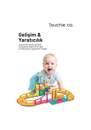 Magnetic Dıy Mıknatıslı Manyetik Bloklar Yapı Blokları 61 Parça Stem Oyun Seti Roller Coaster