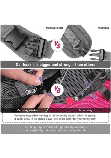 Geeksen Ayarlanabilir Omuz Askılı Rahat Evcil Hayvan Taşıma Çantası - Siyah Çok Renkli