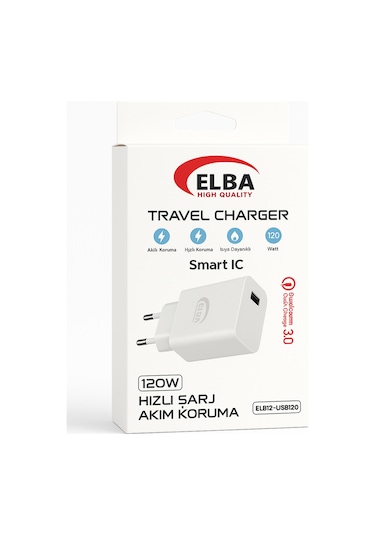 Elba ELB12 Elb- USB120 120W 3.4A Hızlı Şarj Akım Koruma Isıya Dayanıklı Adaptör