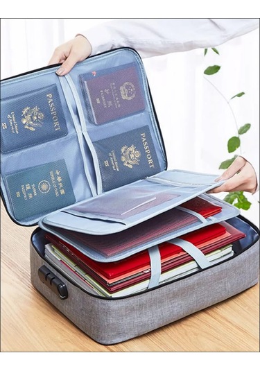 Lıtebag Şifreli Kilitli A4 Belgeler İçin Seyahat Düzenleyici 204910021 Açık Gri
