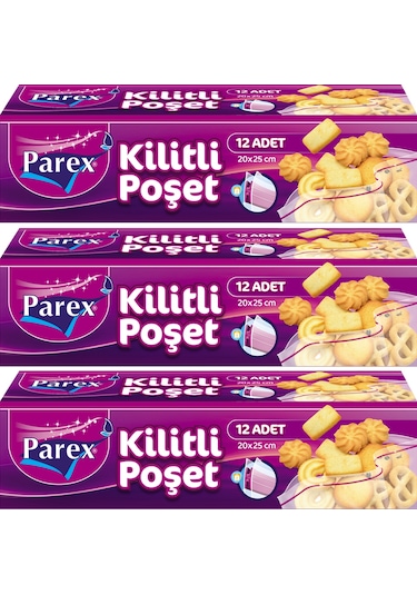 Kilitli Buzdolabı Poşeti Küçük Boy 12'li 20 X 25 Cm Üçlü Set