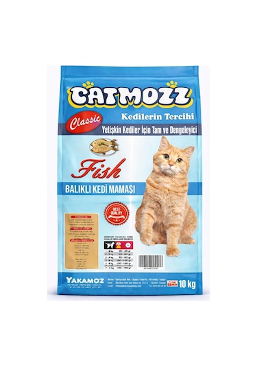 Catmozz Classic Balıklı Yetişkin Kedi Maması 10 KG