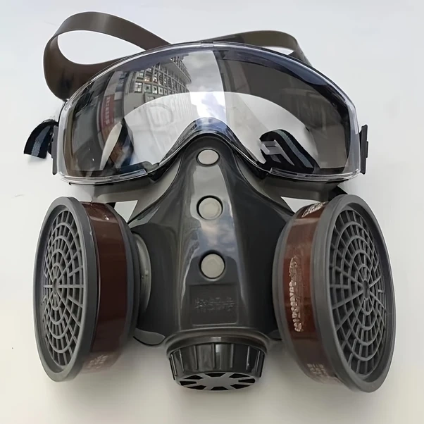 Willowhaven Gaz Maskesi + 10 Filtre Pedi Toz Boya Pestisit Kimyasallara Karşı Tam Yüz Solunum Maskesi