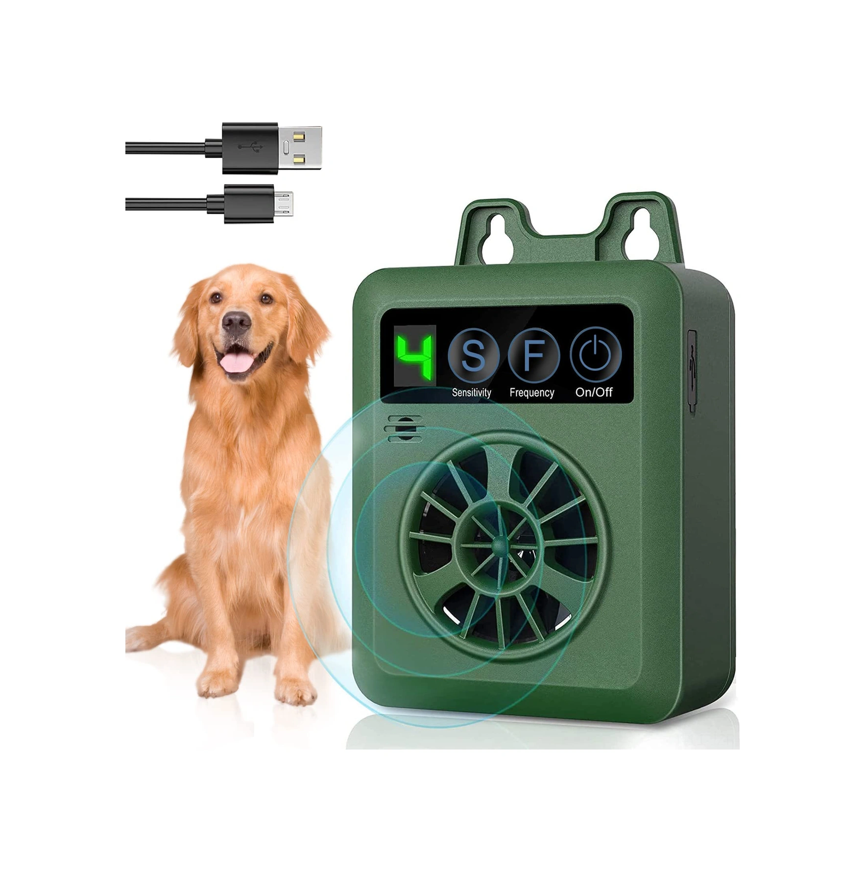 Geeroyoo Usb Şarjlı Ultrasonik Köpek Havlama Engelleme Cihazı, Dijital Ekranlı, 50 Ft Menzil, Ip4 Su Geçirmez, Köpek Eğitimi Ve Gürültü Kontrolü
