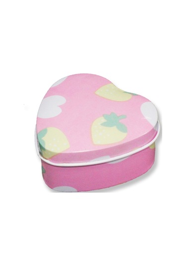 Mutluadim 12 Adet Kalp Şeklinde Pembe Metal Kutu-Pembe