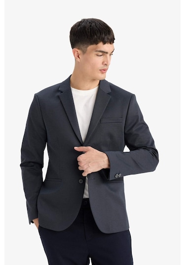 DeFacto Slim Fit Dar Kesim Astarlı Blazer Ceket W9254AZ25SPNV179