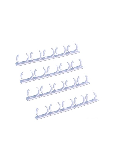 Aubyhe 4 Adet Beyaz Plastik Baharatlık Tutucu, 5 Klipsli, Mutfak/banyo Düzenleyici, Uzunluk 25 Cm - Boşluk Tasarruflu, Kolay Kurulum Beyaz