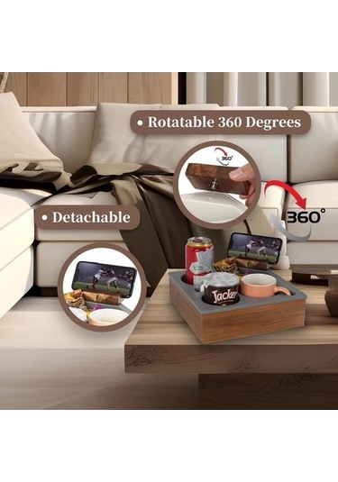 Trendooze Gaojunshop01 Beyaz Dökülme Önleyici Tv Tepsisi, Telefon Ve Bardak Askılı Beyaz