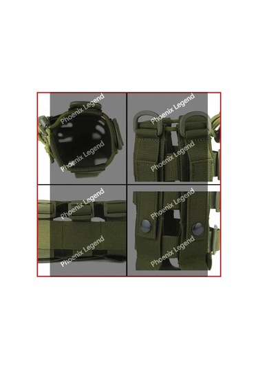 Konesam Yeşil Askeri Kettle Çantası, Dikişli Askı İle Multifonksiyonel Dış Mekan Su Sıvı Torbası, Dağcılık Aksesuarı Yeşil