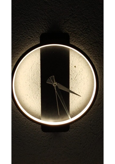 Sconce Özel Tasarım Saat Aplik Elektrik Bağlantısı Gerektirir Mat Siyah