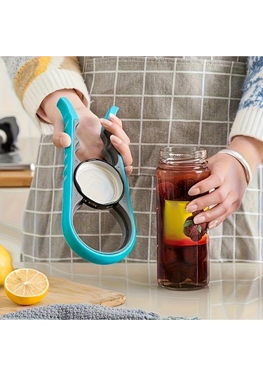 Xuweiwei Yeşil 4ü1 Açacak Kaymaz Tutamaklı Kompakt Kapak Açma Makinesi Mutfak Bar Hediye Yeşil