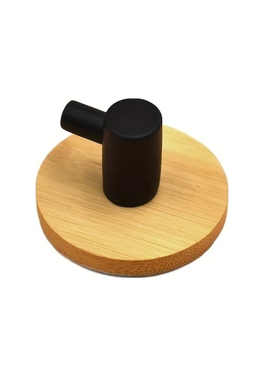 Xuweiwei Siyah 1 Adet Bambu Duvar Kancası - Mutfak Ve Banyo Havlu Askısı, Minimalist Tasarım Siyah