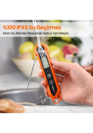 ThermoPro TP03H Su Geçirmez Katlanabilir Hızlı Sonuç Gıda Pişirme Termometresi