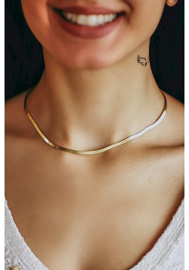 Italyan Yassı Zincir. Altın Kaplama 925 Ayar Gümüş Zincir.