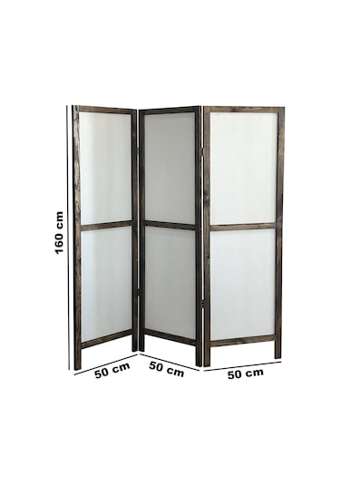 Ahşap Paravan Panel Kumaş Paravan 6006
