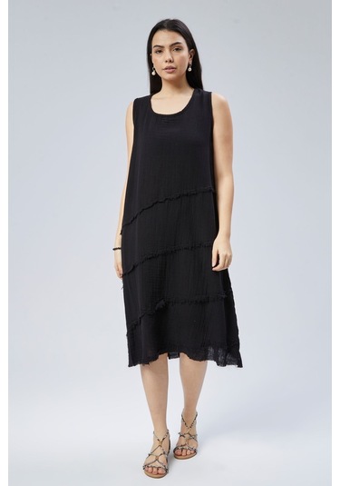 Muslin Elbise Yazın Vazgeçilmesi Siyah