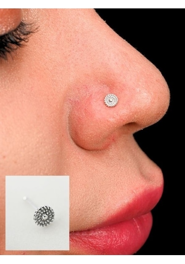 Tükkan Accessories Gümüş Yuvarlak Burgu Detay 925 Ayar Hızma-hızma38 Gümüş