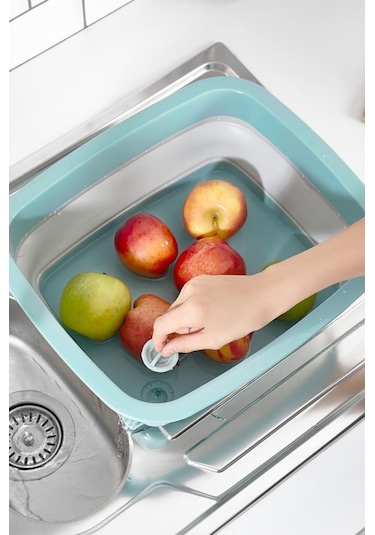 Flosoft Katlanabilir Bulaşıklık Ve Badya, Akordiyon Kaşıklık Bölmeli Tabaklık Kurutmalık Badya Gri