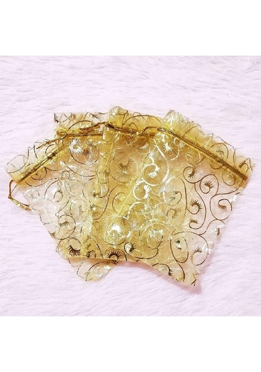 Novahub 25/50/100 Adet Şampanya Organze İpli Çanta Takı/hediye/kozmetik Şeker Çantası 9x12cm Düğün Kutlamalar İçin 100pcs