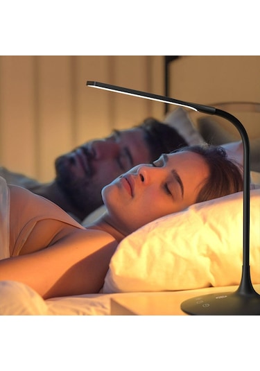 Taotronics Dokunmatik 3 Renk Işıklı Parlaklık Ayarlı Taşınabilir Esnek LED Masa Lambası Siyah