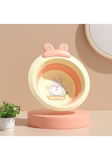 Katlabilir Yenidoğan Bebek Ve Çocuk Banyo Yıkama Kovası Pembe