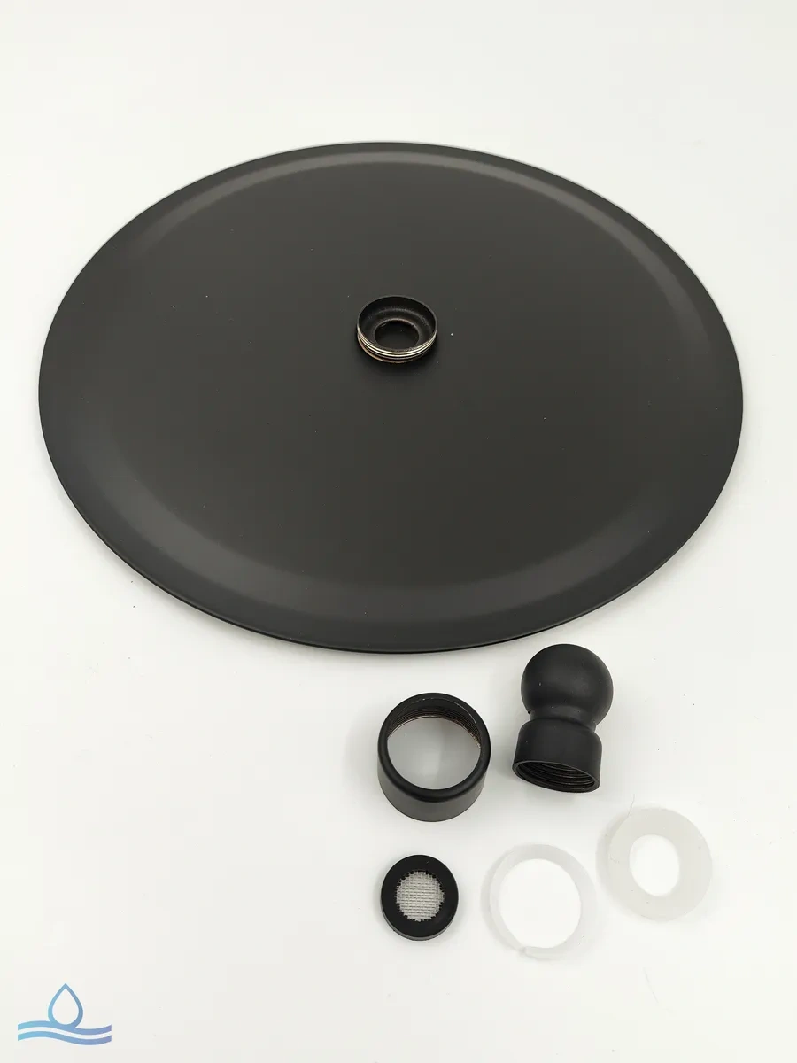 Santehvill' Tropikal Üst Paslanmaz Çelik Duş Başlığı 25 Cm 336923886 Siyah