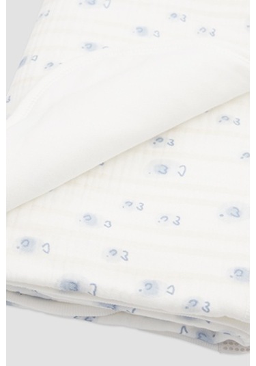 Erkek Çocuk Baskılı Müslin Battaniye Ekru Ekru