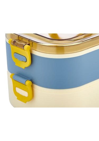 Yeni Nesil Sefer Tası Lunch Box Beslenme Kabı Saklama Kutusu Mavi