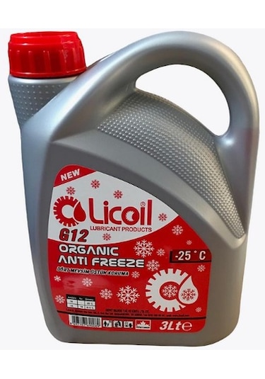 Licoil Antifriz G12 Kırmızı 3Lt -25C 3Kg-15Kg-16Kg Mevcut