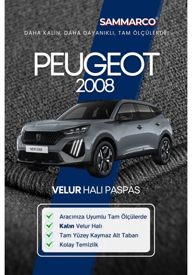 Peugeot 2008 2019 Halı Paspas Velur Paspas Kumaş Paspas Oto Paspas